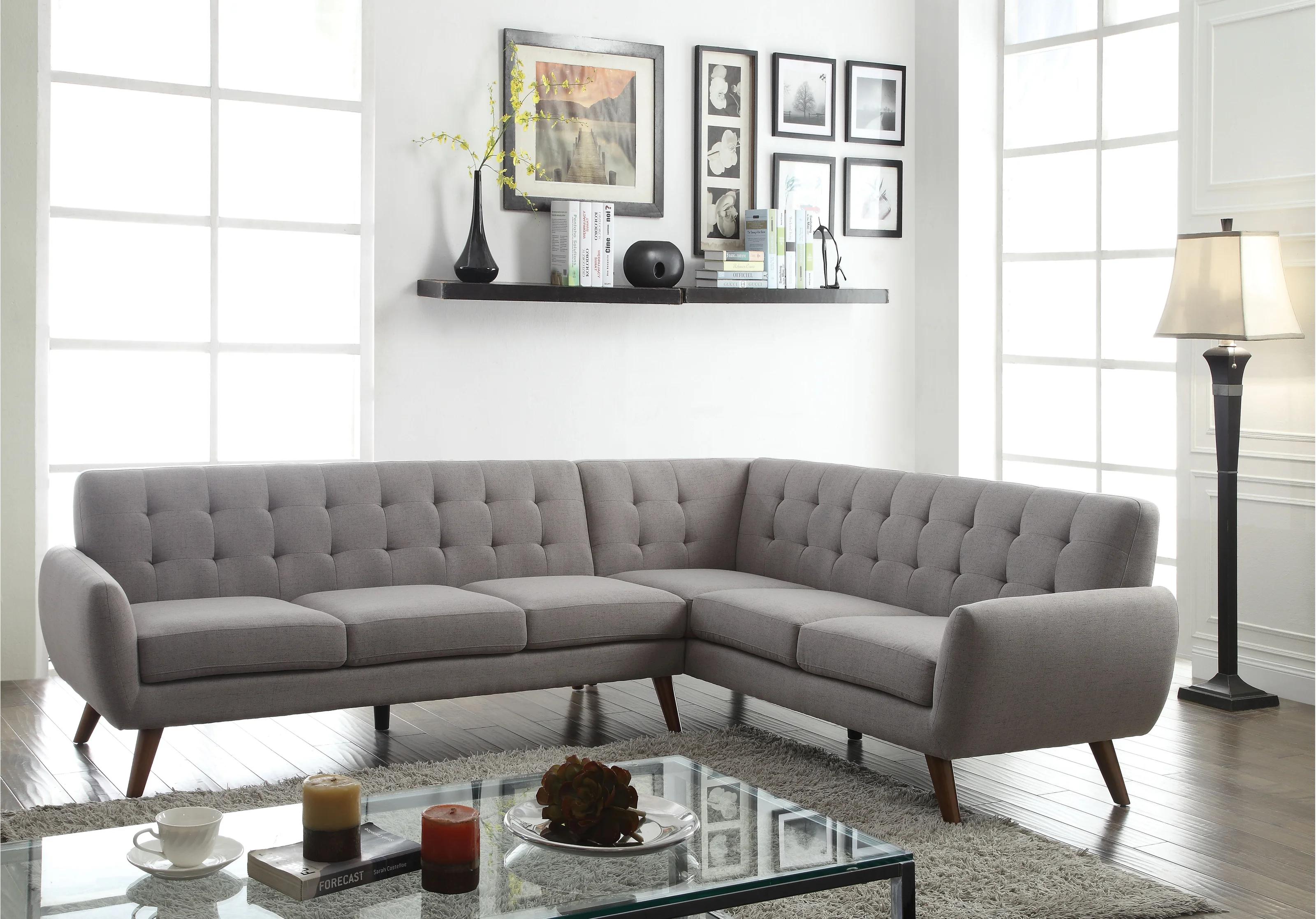 

    
Acme Furniture Essick L-shape Sectional Light Gray 52765-3pcs

