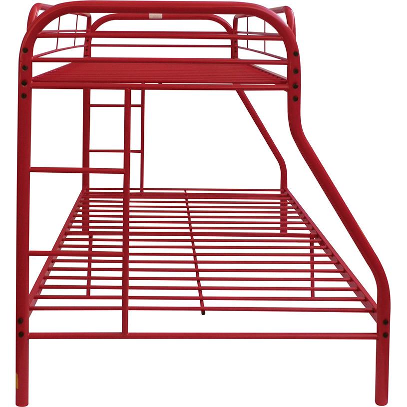 

    
Simple Red Twin/Full Bunk Bed Metal Acme Tritan 02053RD
