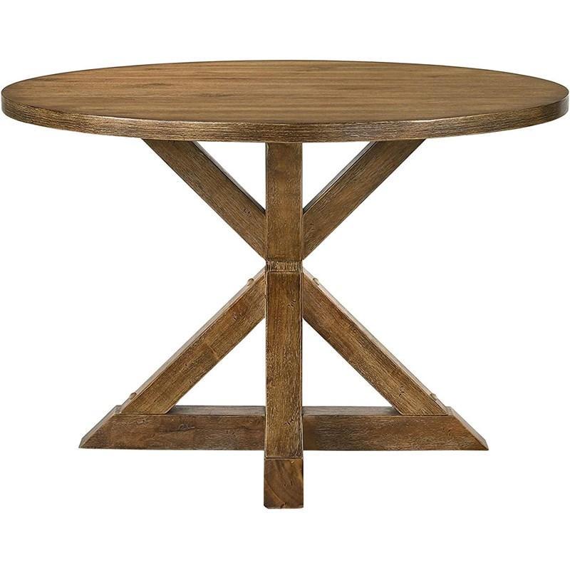 

    
Simple Weathered Oak Dining Table by Acme Wallace II 72310
