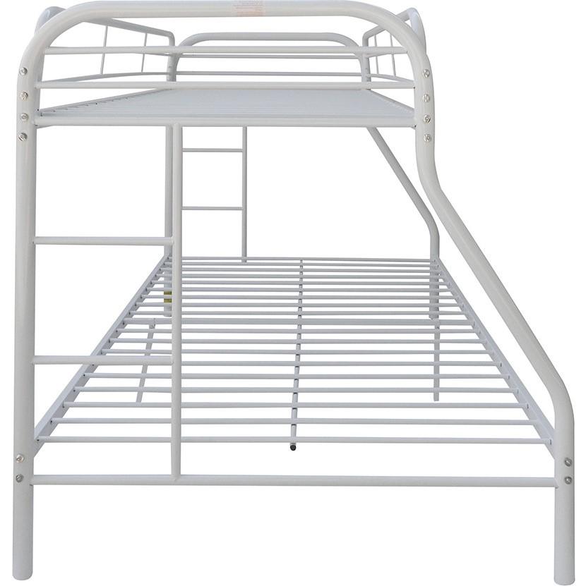 

    
Simple White Twin/Full Bunk Bed Metal Acme Tritan 02053WH
