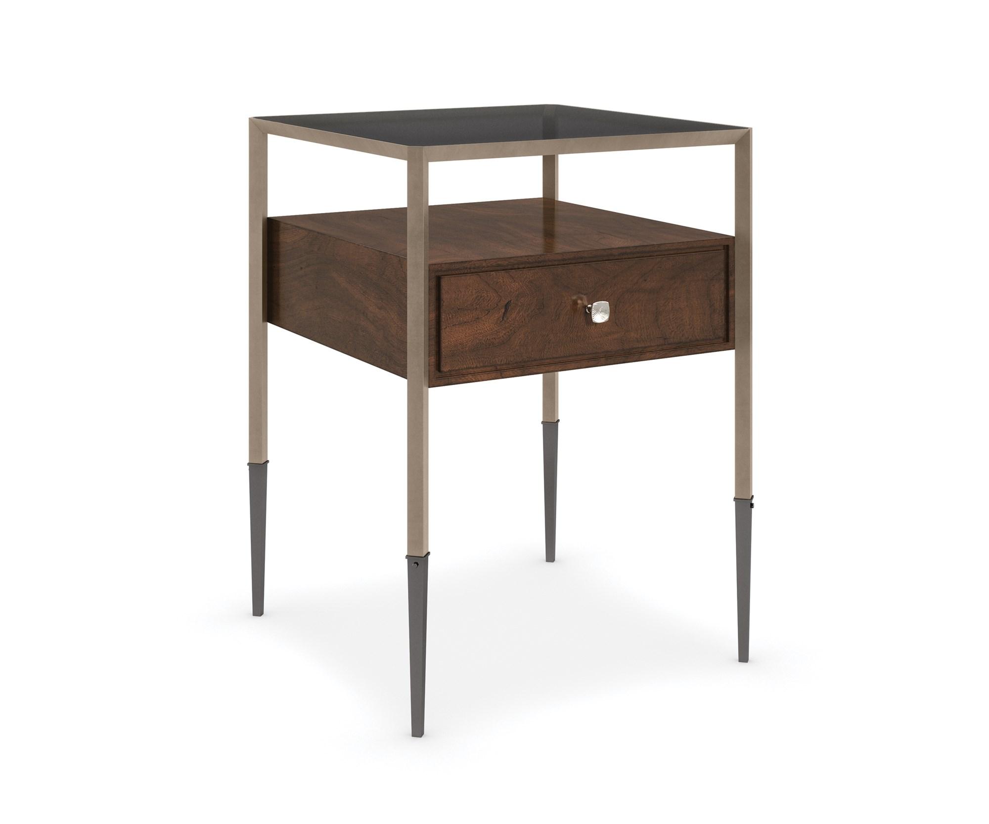Contemporary End Table SHADOW BOX CLA-021-421 in Walnut 
