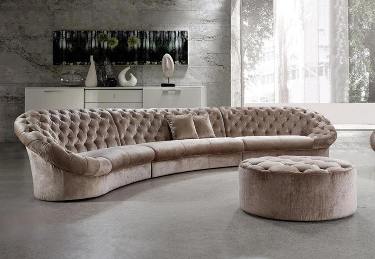 

    
Soflex Miami Luxurious Ultra Modern Beige Fabric Crystals Tufted Sectional Sofa
