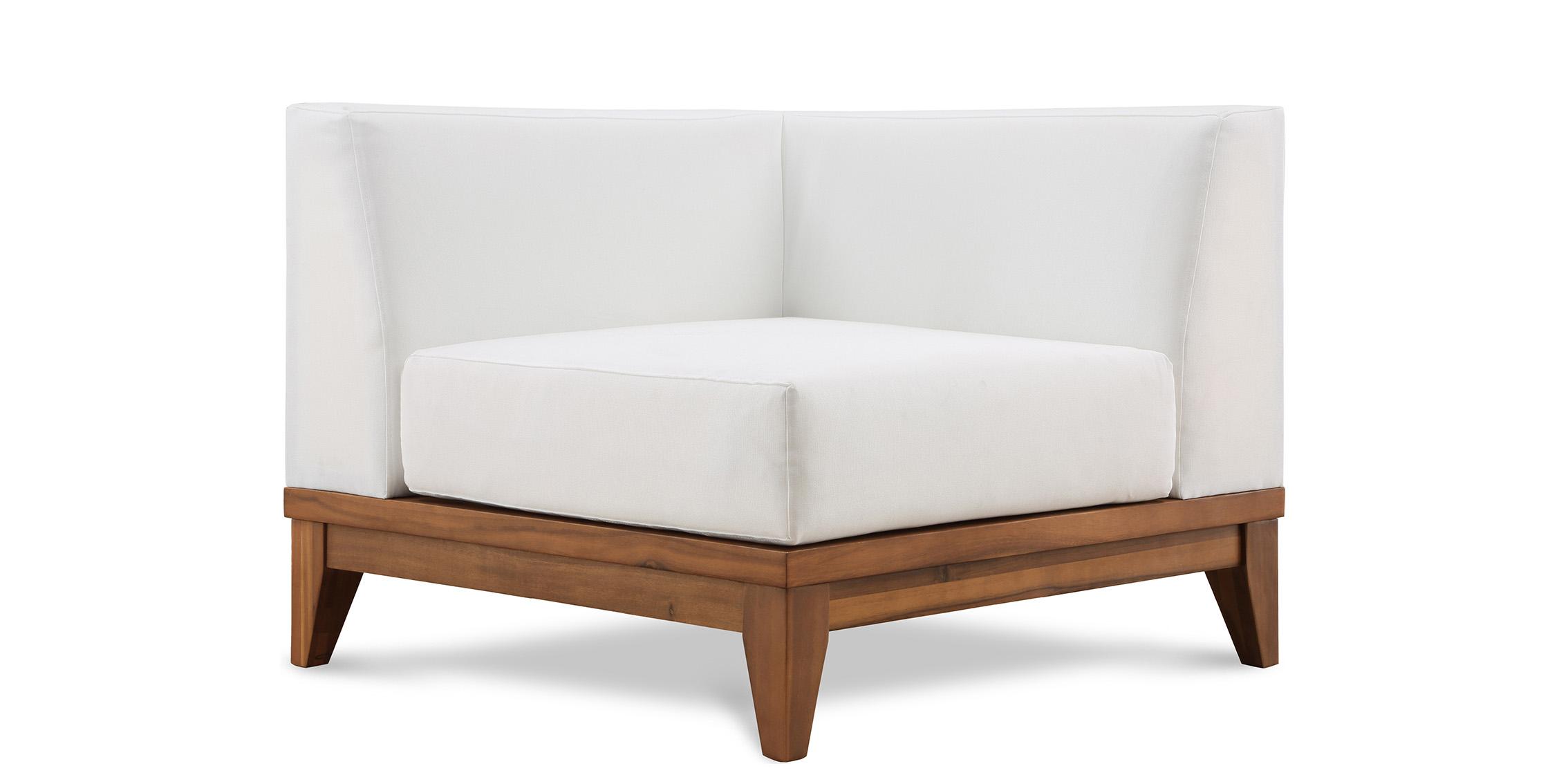 Contemporary Modular Corner Chair RIO 389White-Corner 389White-Corner in Off-White, Brown Fabric