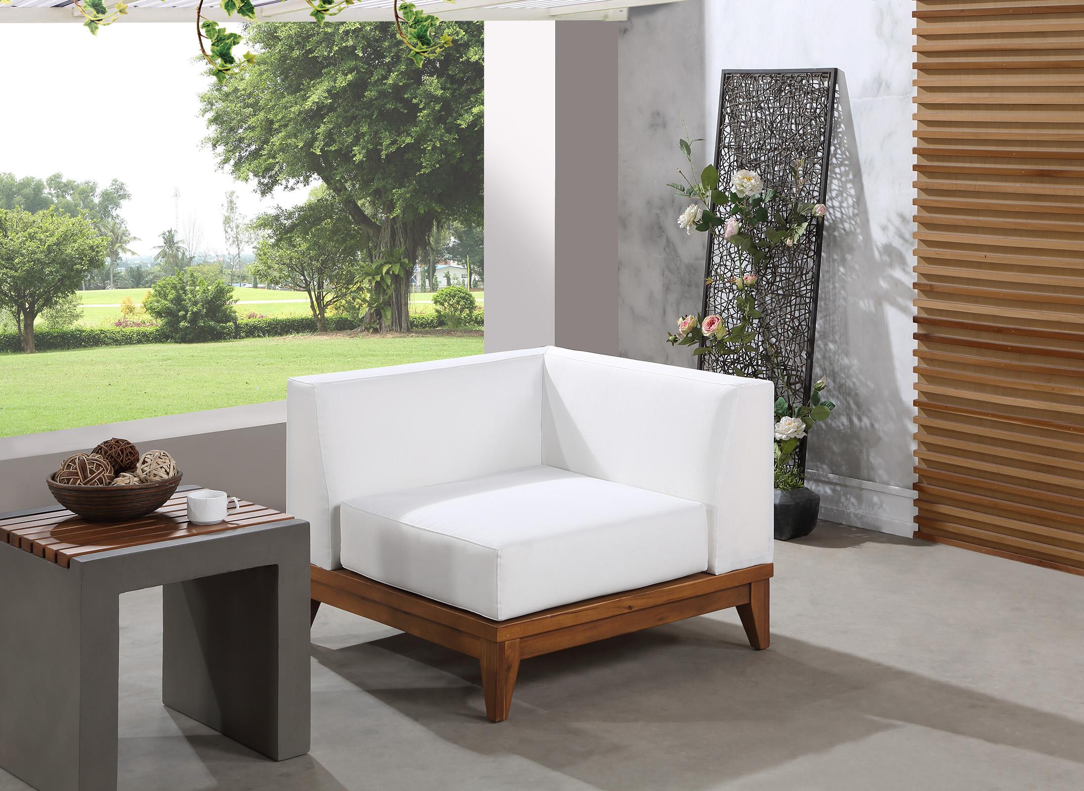 

    
Solid Acacia Outdoor Modular Corner Chair RIO 389White-Corner  Meridian Modern
