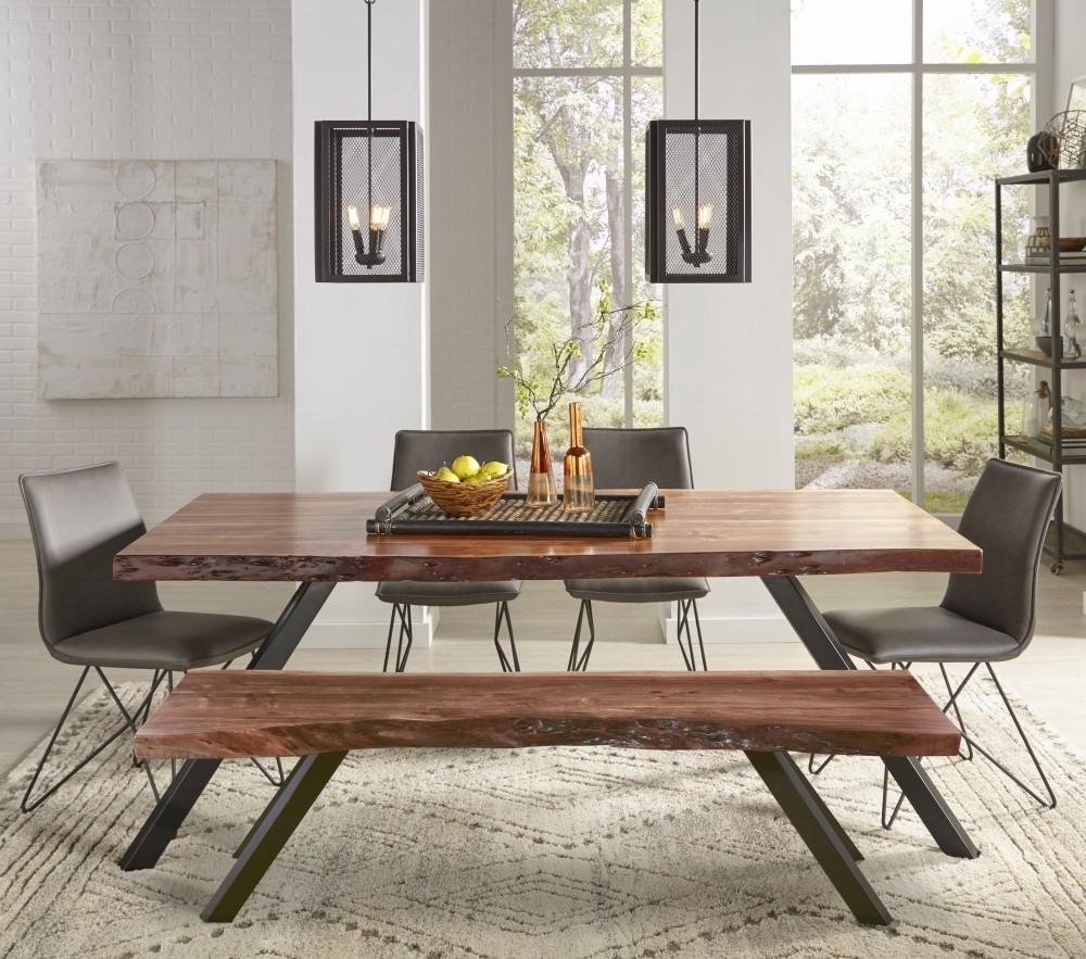 

    
Solid Wood Rectangular Dining Table & 2 Benches in Natural Acacia REESE by Modus Furniture
