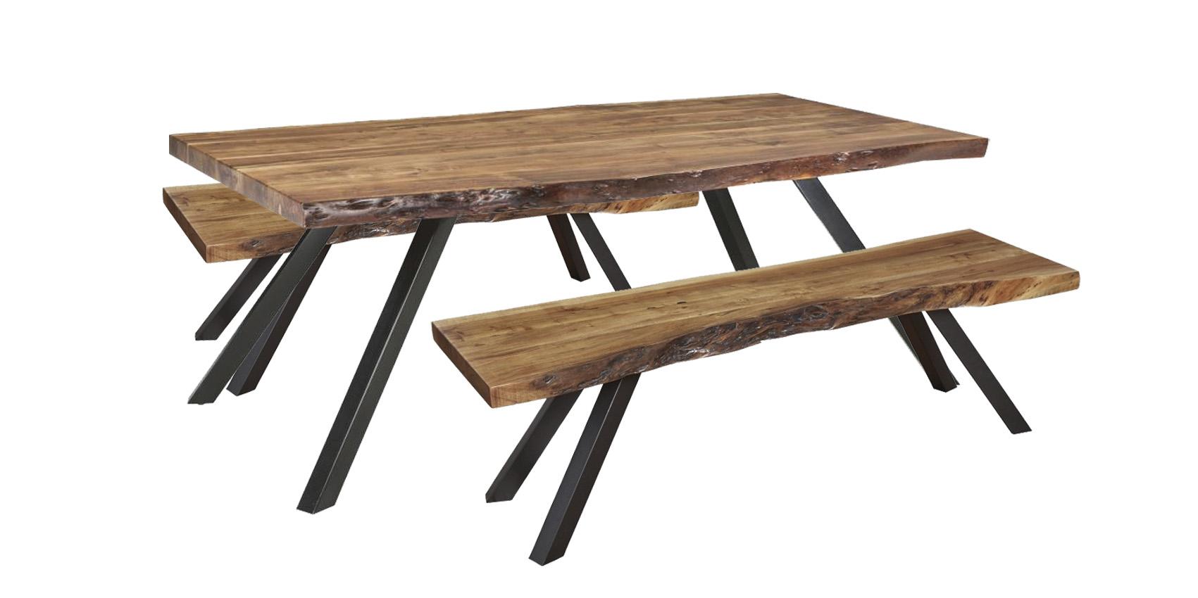 

    
Solid Wood Rectangular Dining Table & 2 Benches in Natural Acacia REESE by Modus Furniture
