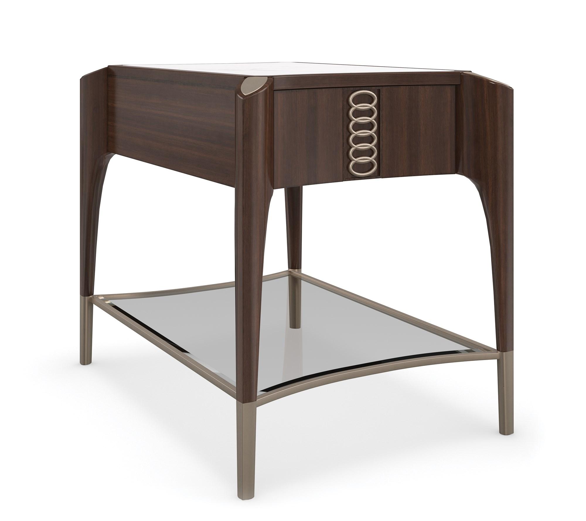 

    
Stallion, Afterglow, Pyrite Finish THE OXFORD RECTANGLE SIDE TABLE by Caracole
