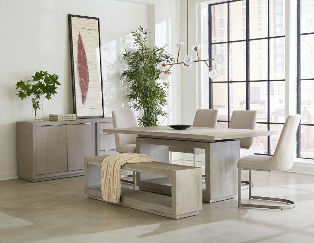

    
 Order  Mineral Gray Rectangular Dining Table Solid Acacia OXFORD by Modus Furniture
