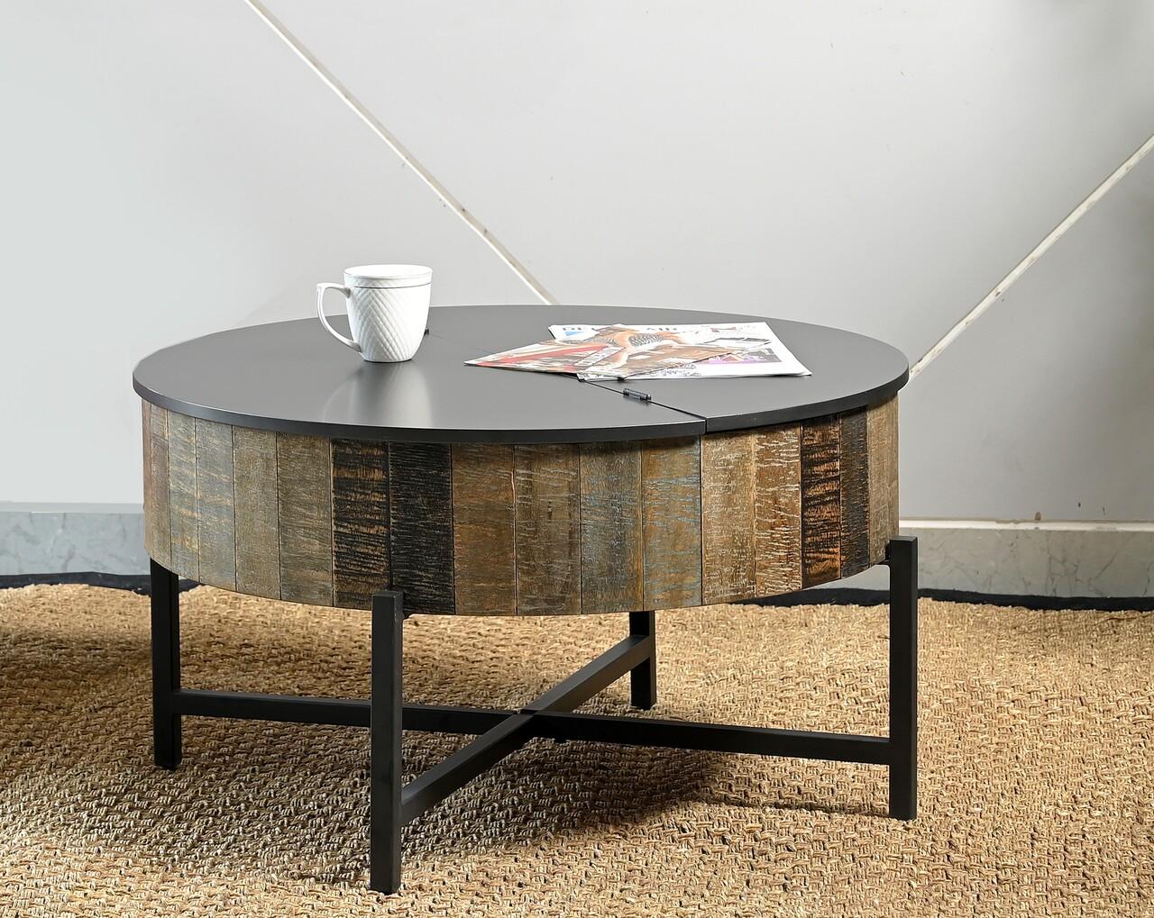 

    
T1216C Round Storage Coffee Table In Rustic Vintage Galaxy Home Modern
