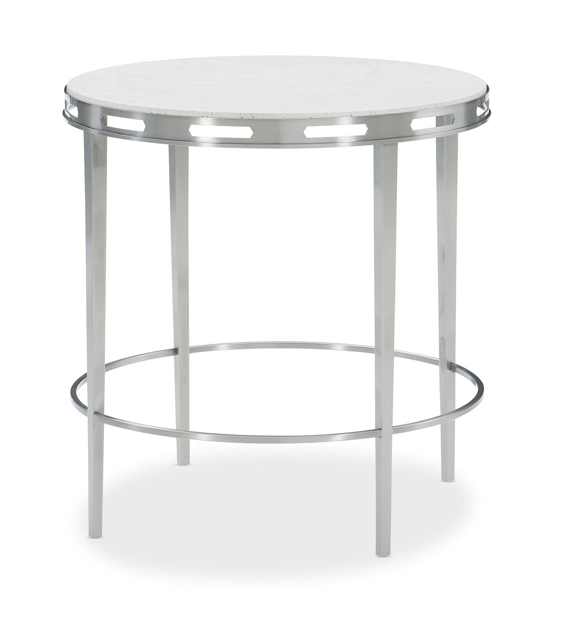 

    
Terrazzo Stone Top & Metal Frame End Table PLEASED AS PUNCH by Caracole
