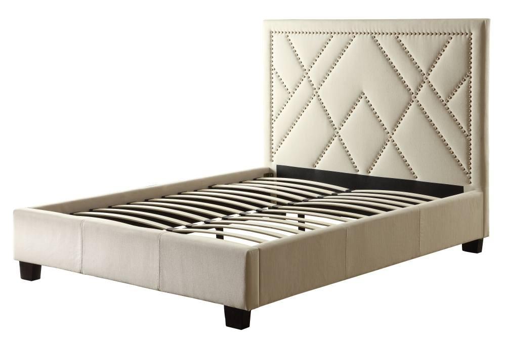 

    
Textural Neutral Linen Fabric Storage Queen Bed VIENNE by Modus Furniture
