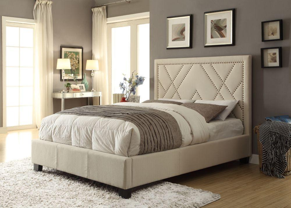 

    
Textural Neutral Linen Fabric Storage Queen Bed VIENNE by Modus Furniture

