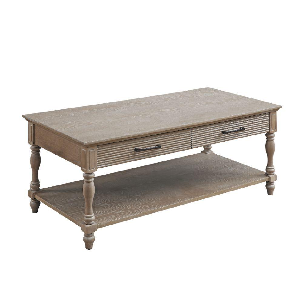 

    
Traditional Antique White Coffee Table by Acme Ariolo 83220
