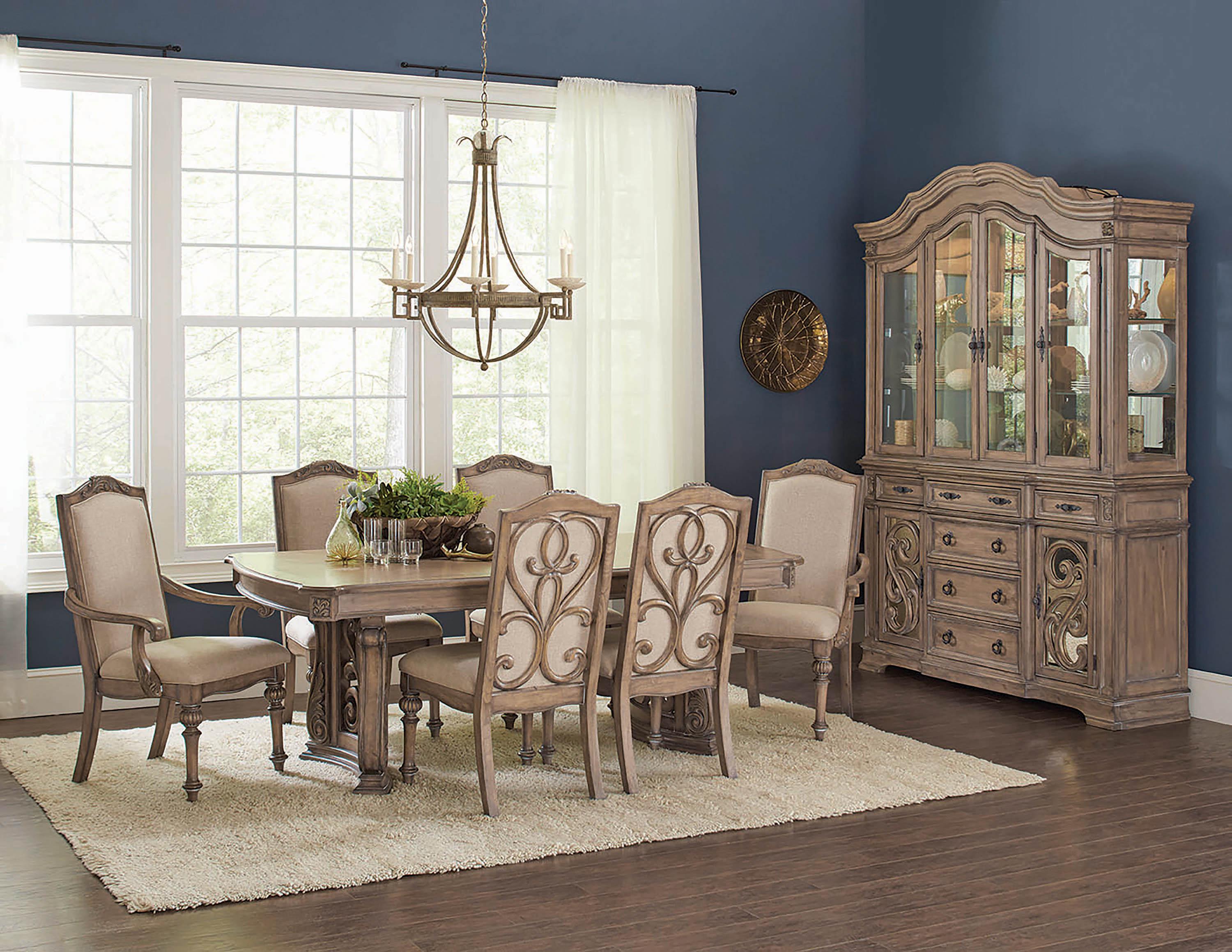 Traditional Dining Table Ilana 122211 in Beige, Brown 