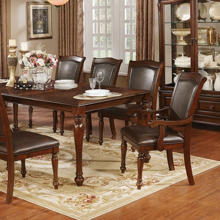

    
Traditional Brown Cherry & Espresso Solid Wood Dining Room Set 9pcs Furniture of America Sylvana
