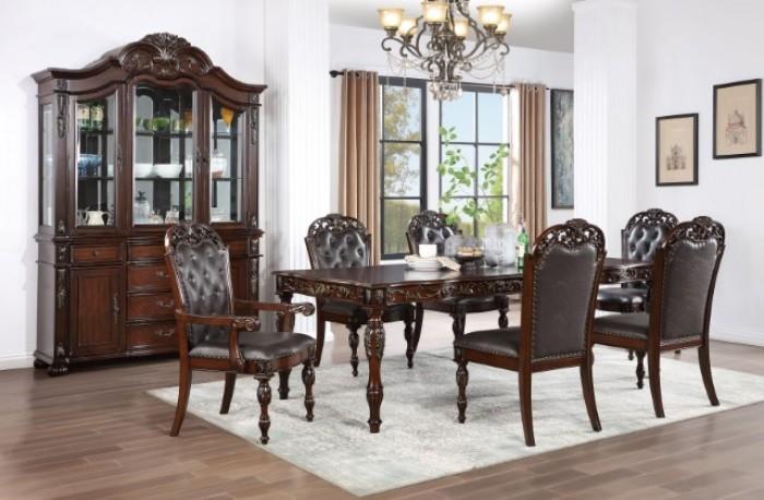 Traditional Dining Table Nouvelle Dining Room Set 10PCS CM3256CH-T-10PCS CM3256CH-T-10PCS in Cherry, Espresso, Brown Leatherette