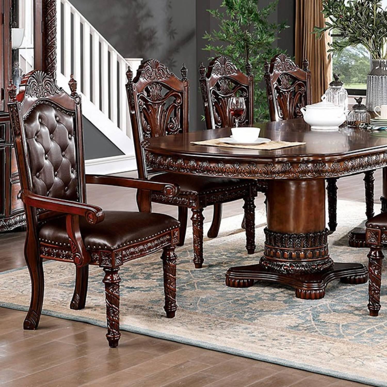Traditional Dining Table CM3144T Canyonville CM3144T in Dark Cherry 