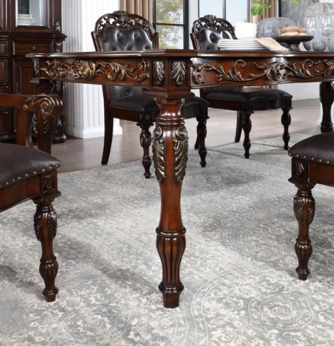 

    
Traditional Brown Cherry Solid Wood Dining Table Furniture of America Nouvelle CM3256CH-T
