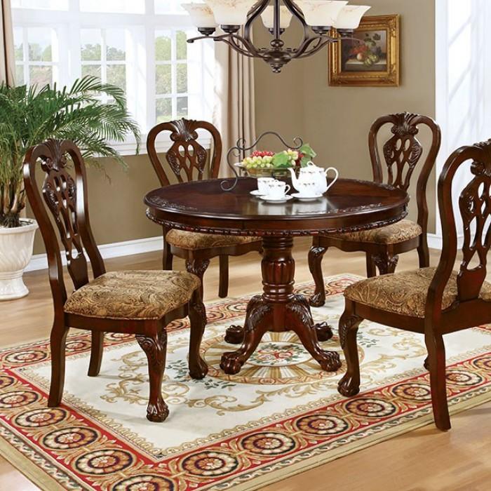 Traditional Dining Table CM3212RT Elana CM3212RT in Brown 