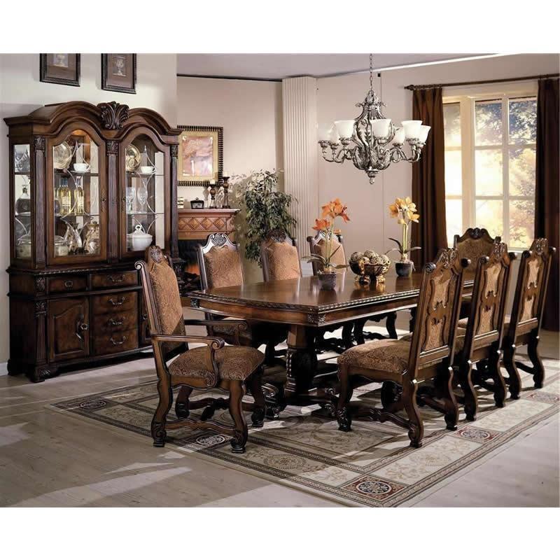 Traditional, Vintage Dining Room Set Neo Renaissance 2400-11pcs in Brown Oak 