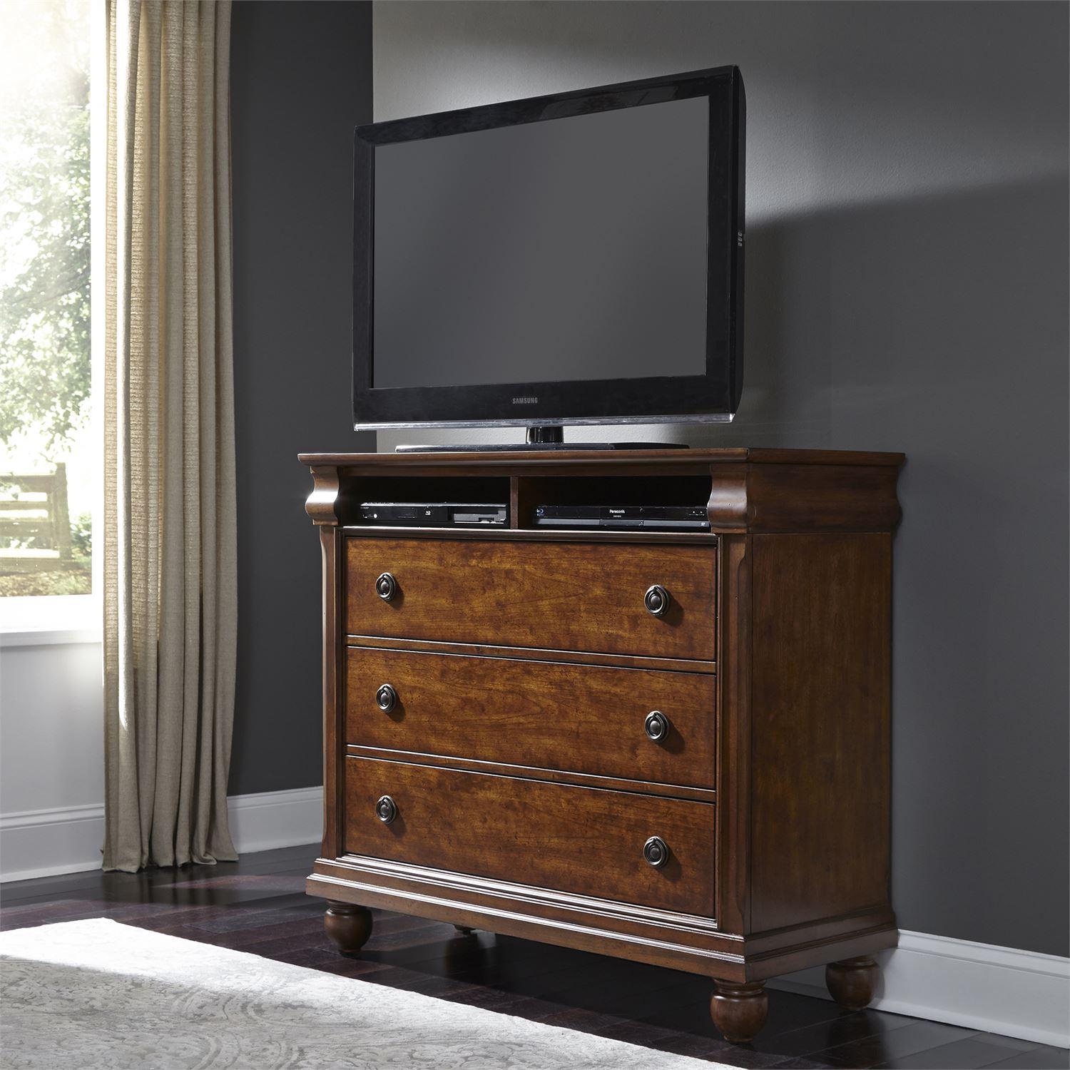 Traditional Media Chest Rustic Traditions  (589-BR) Media Chest 589-BR45 in Brown 