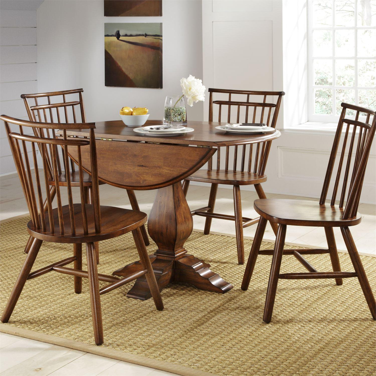 

    
Traditional Tobacco Finish Round Dining Room Set 5 Pcs 38-CD-5ROS Liberty Furniture
