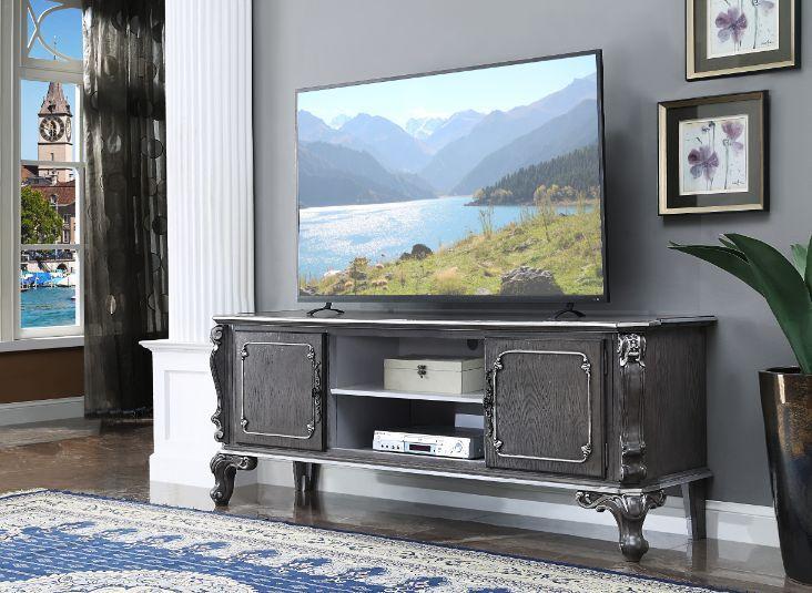 

    
 Photo  Traditional Charcoal Wood TV Entertainment Center With TV Stand Acme House Delphine 91985-EC-2PCS

