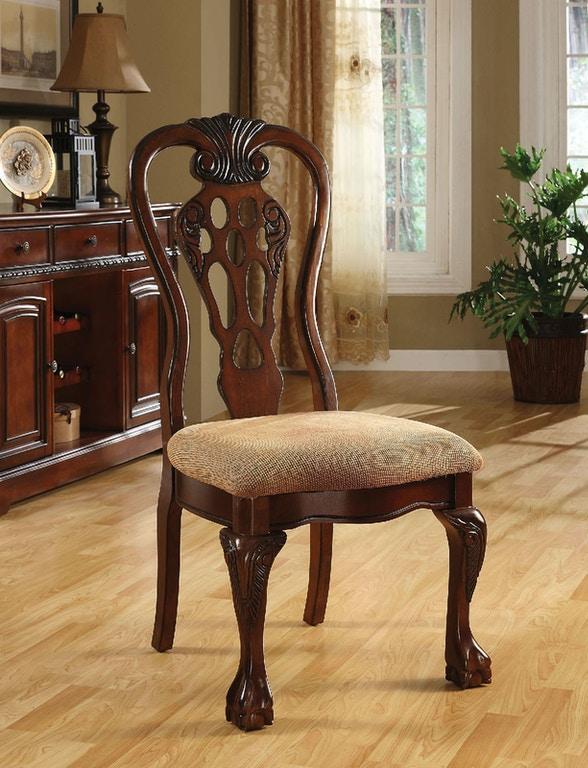 Traditional Dining Side Chair CM3222SC-2PK Georgetown CM3222SC-2PK in Cherry Fabric