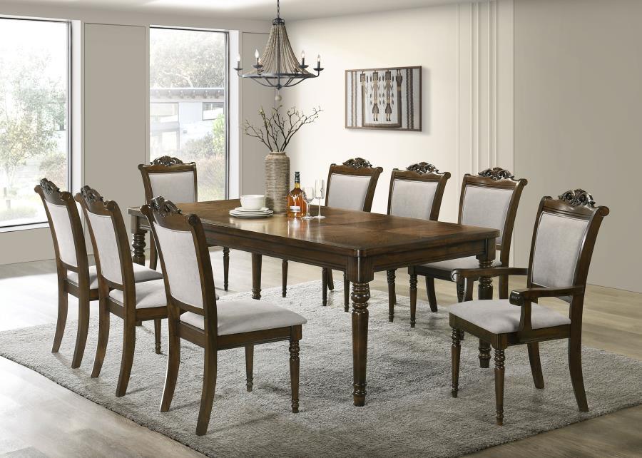 Traditional Dining Room Set Willowbrook Dining Room Set 7PCS 108111-T-7PCS 108111-T-7PCS in Chestnut, Gray Polyester