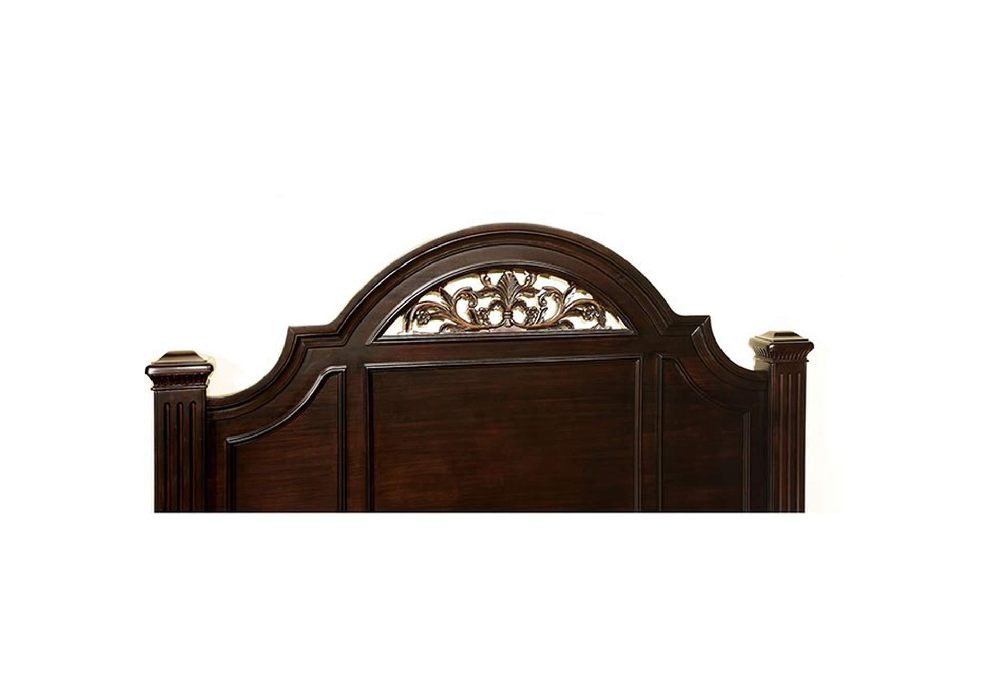 

    
Traditional Dark Walnut Solid Wood CAL Bed Furniture of America CM7129-CK Syracuse
