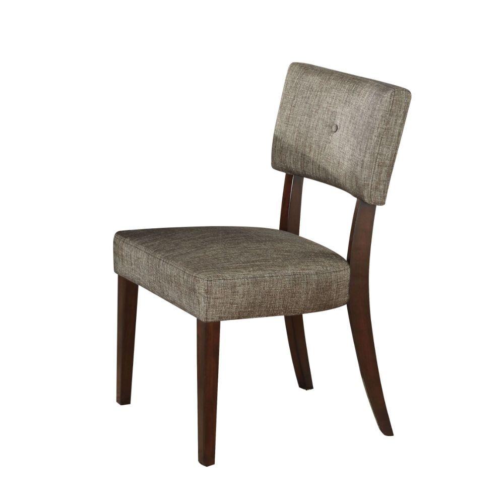 Traditional Side Chair Set Drake 16252-2pcs in Espresso Fabric