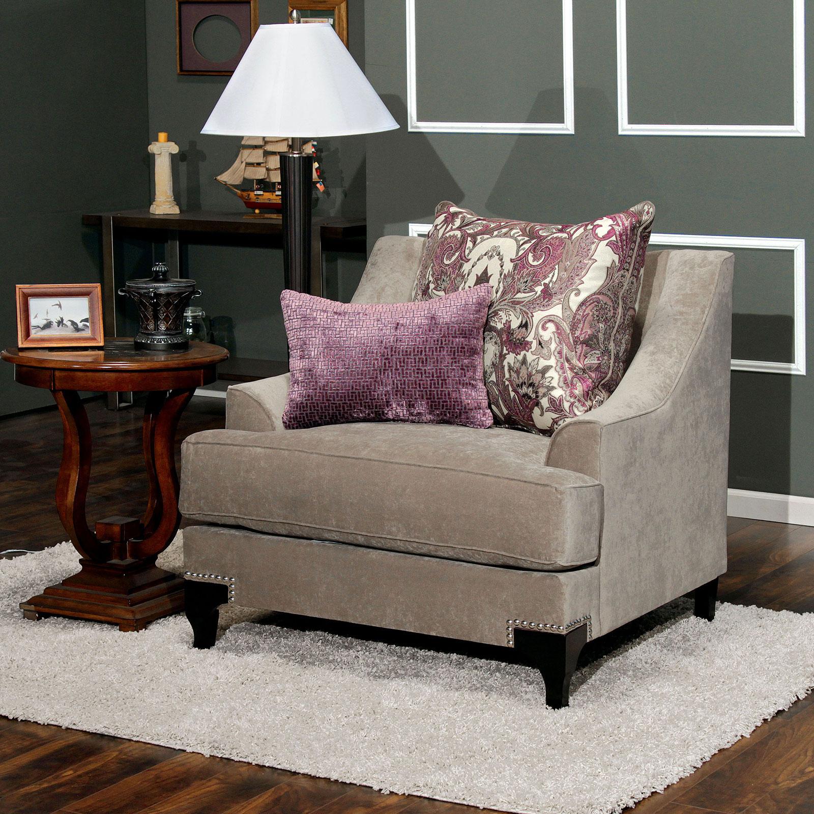 

    
Traditional Fabric Upholstery Chair in Gray Viscontti by Furniture of America

