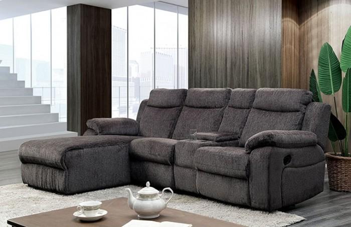

    
Brown Fabric Sectional Sofa KAMRYN CM6771WG Furniture of America Traditional
