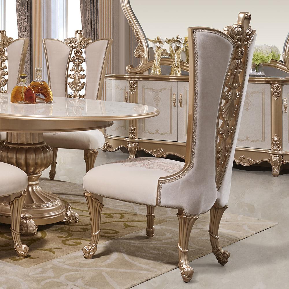

    
Homey Design Furniture HD-9083 Dining Room Set Gold/Beige HD-DIN9083-SET
