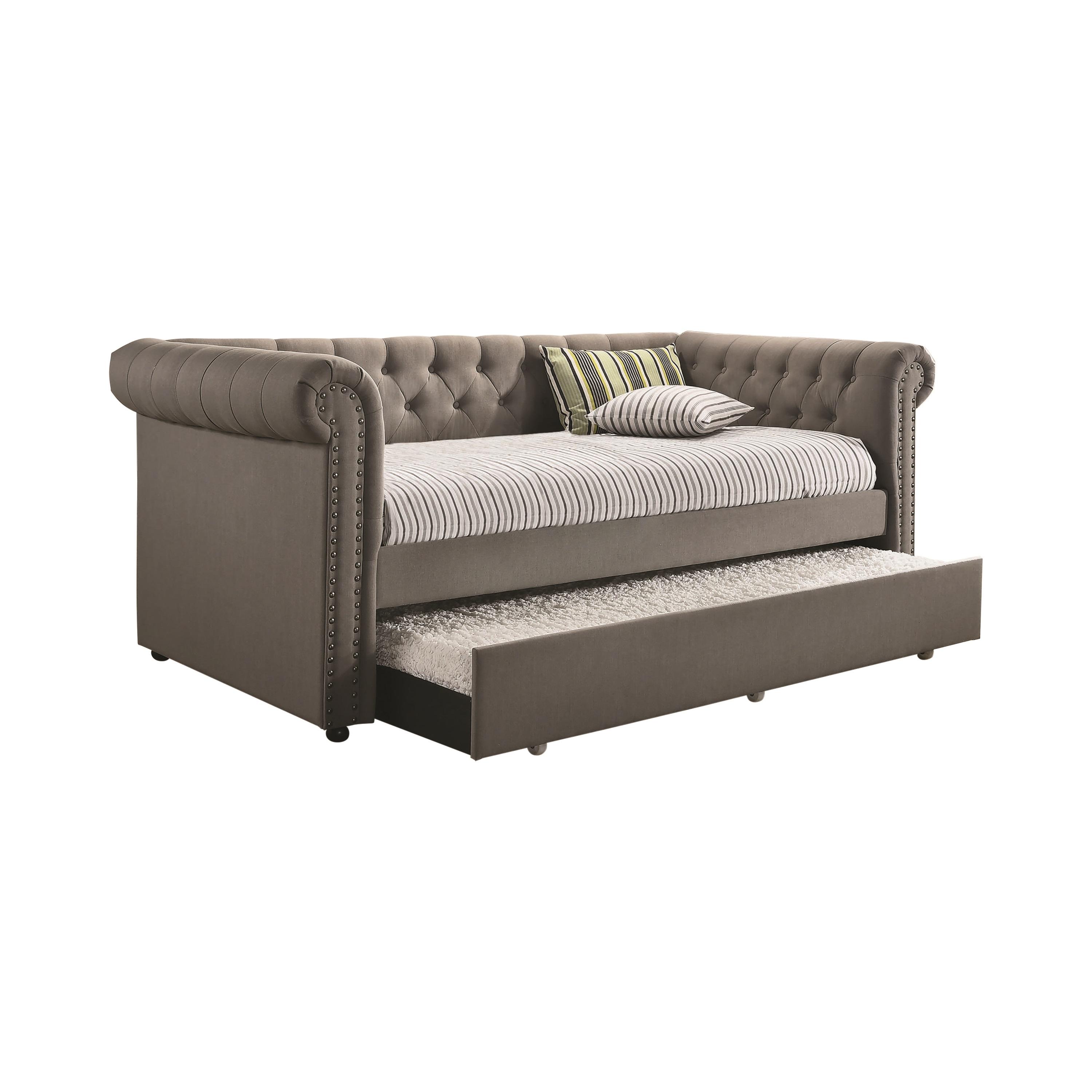 Traditional Daybed w/Trundle 300549 Kepner 300549 in Gray Fabric