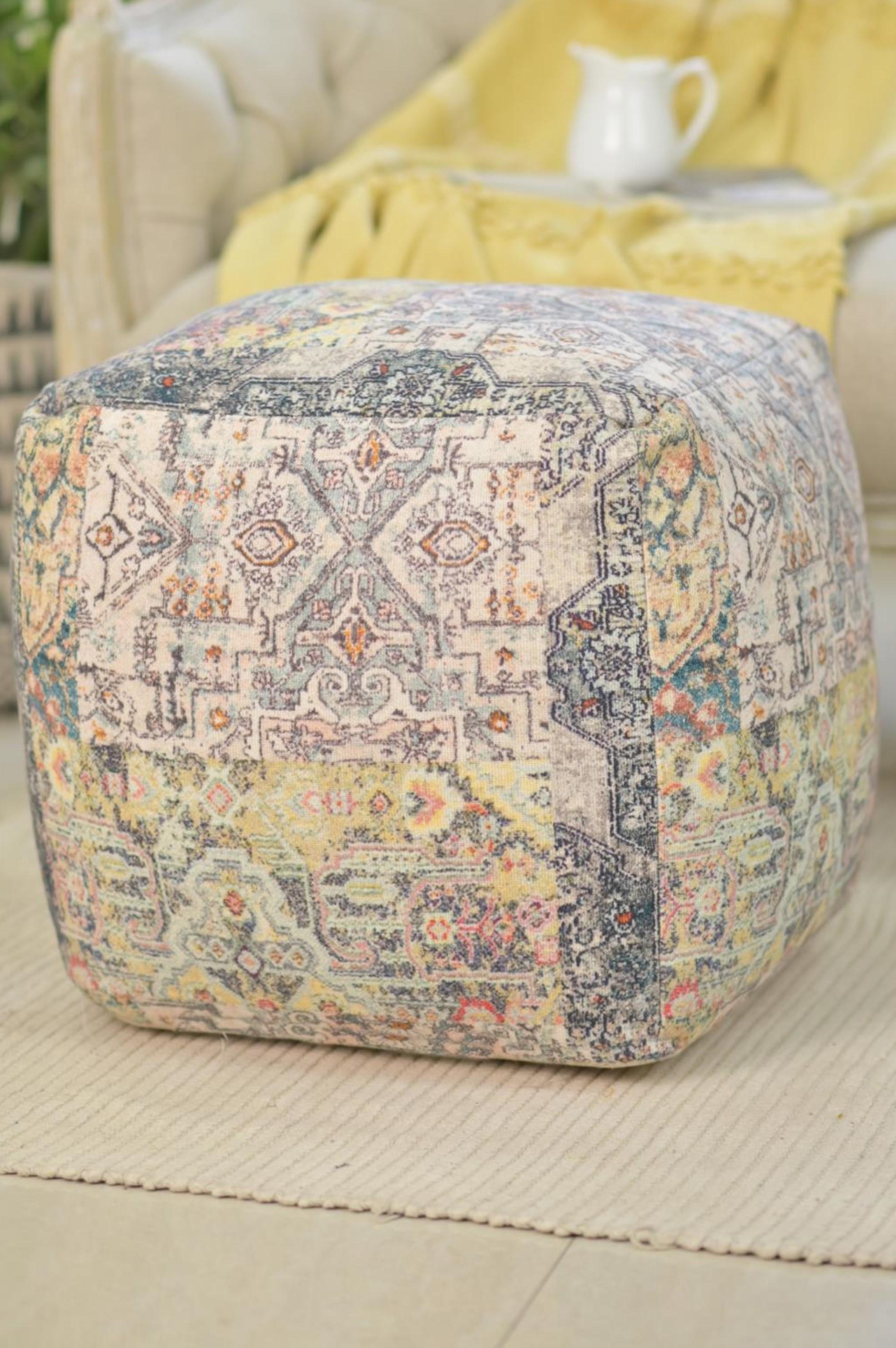 

    
Traditional Gray Wood Square Pouf Albany Living 1616M

