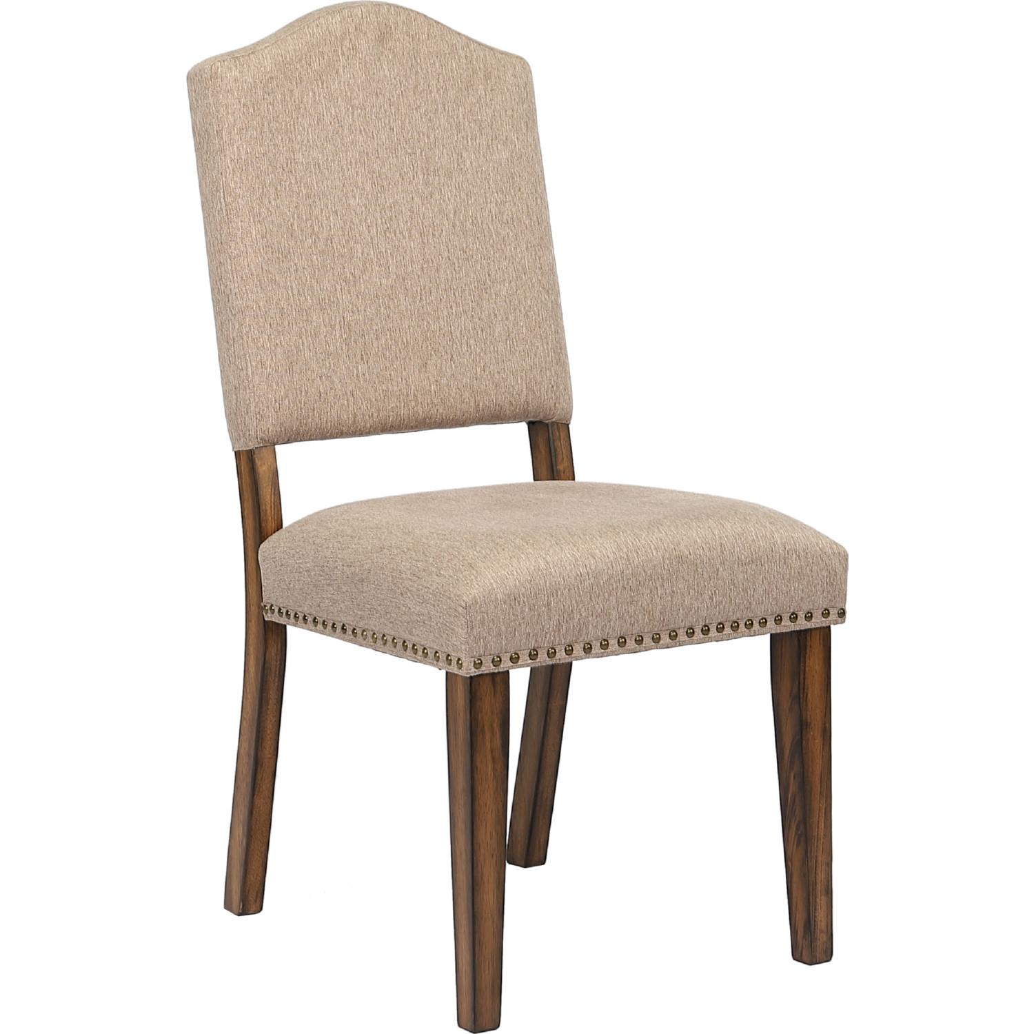 Traditional Side Chair Set Maurice 62472-2pcs in Brown Oak Linen