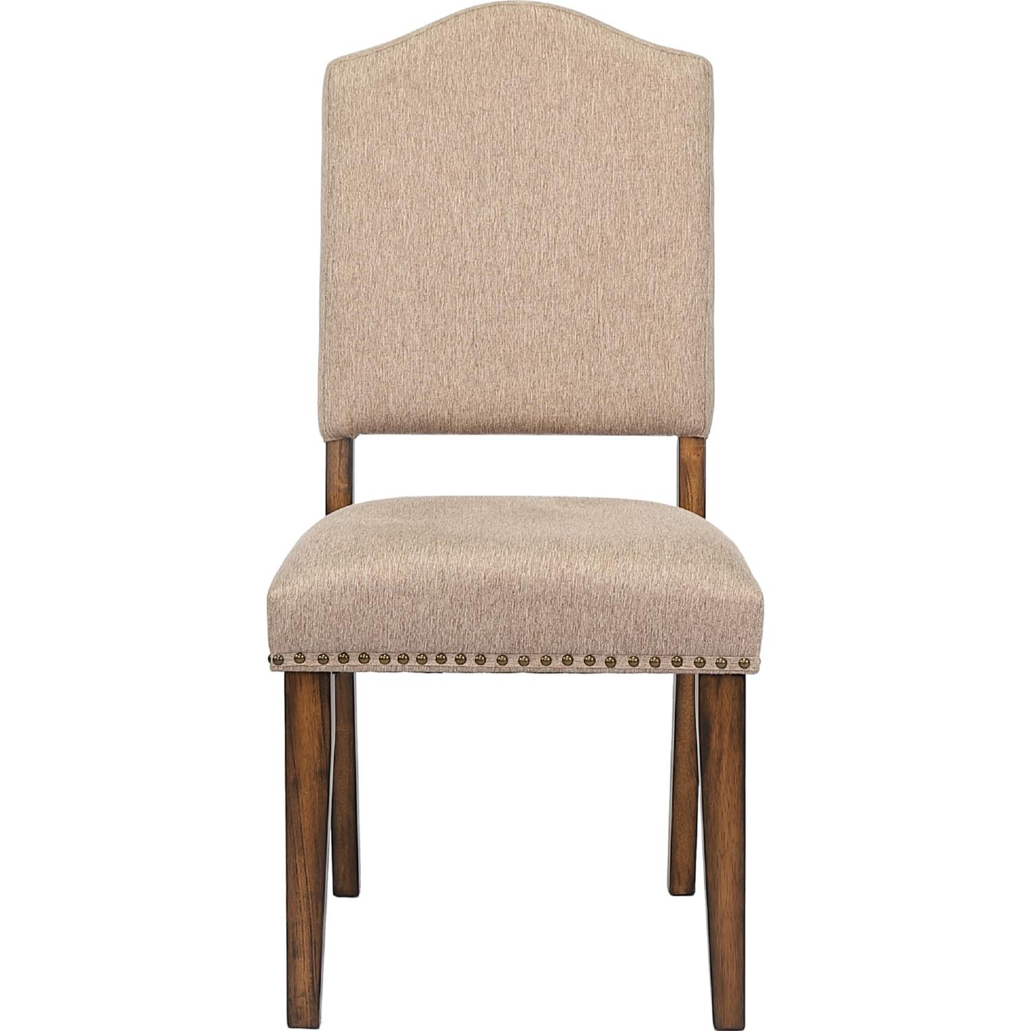 

    
Traditional Khaki Linen & Antique Oak 2 Side Chairs Set by Acme Maurice 62472-2pcs
