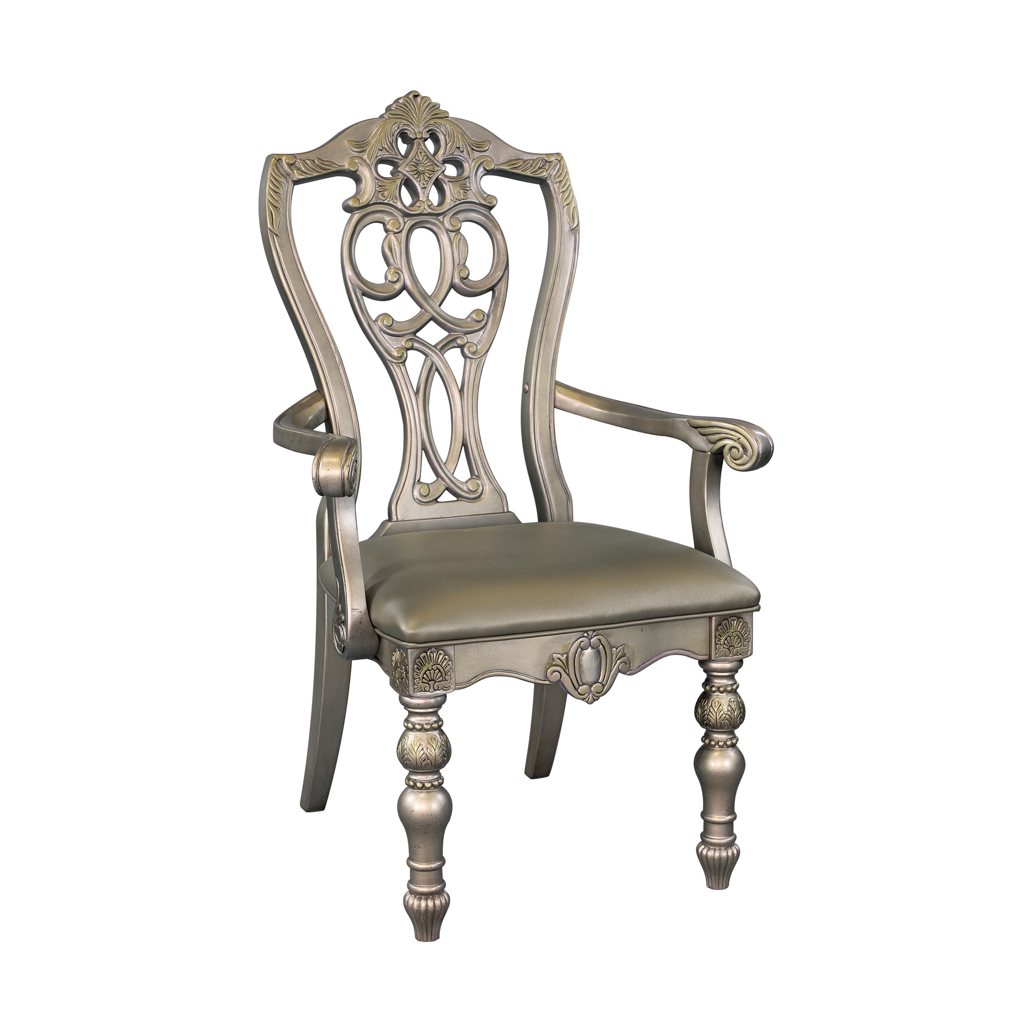 

    
Traditional Platinum Gold Wood Arm Chair Set 2pcs Homelegance 1824PGA Catalonia
