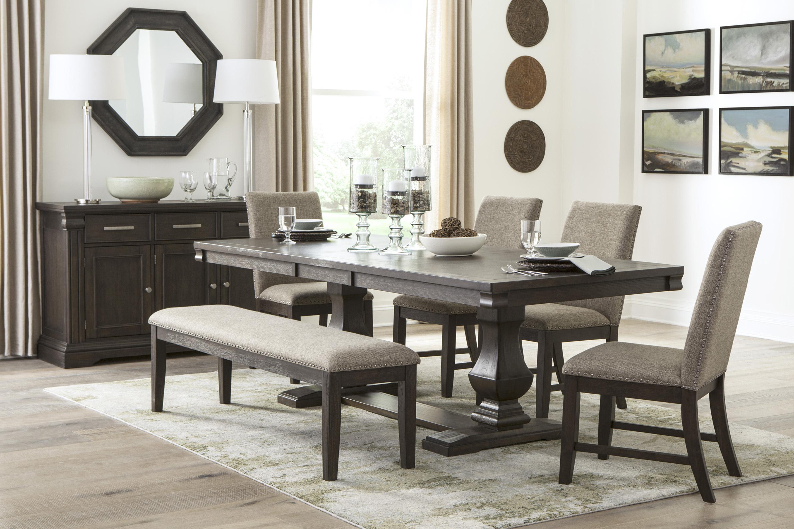 Traditional Dining Room Set 5741-94*6PC Southlake 5741-94*6PC in Rustic Brown Polyester