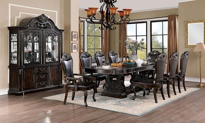 

    
CM3146T-10PC Traditional Walnut & Dark Brown Solid Wood Dining Room Set 10pcs Furniture of America Lombardy

