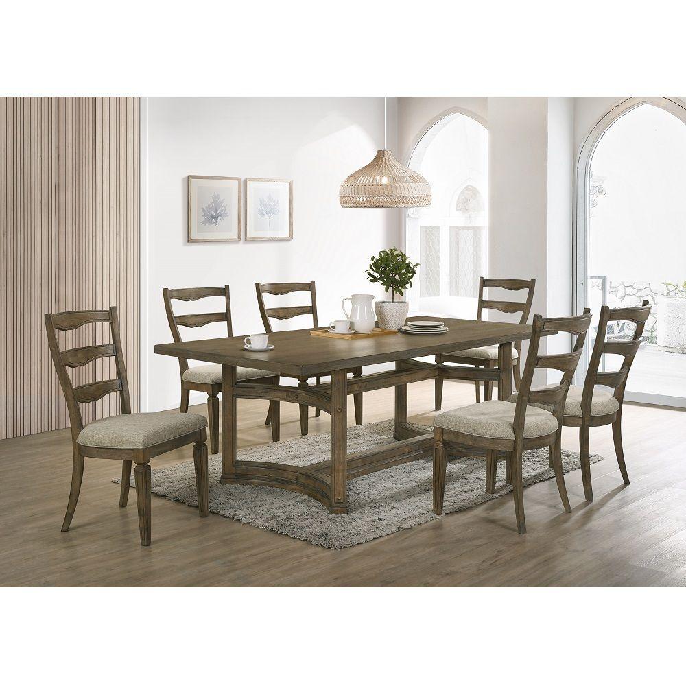 Traditional Dining Room Set Parfield Dining Room Set 5PCS DN01807-DT-5PCS DN01807-DT-5PCS in Oak Fabric