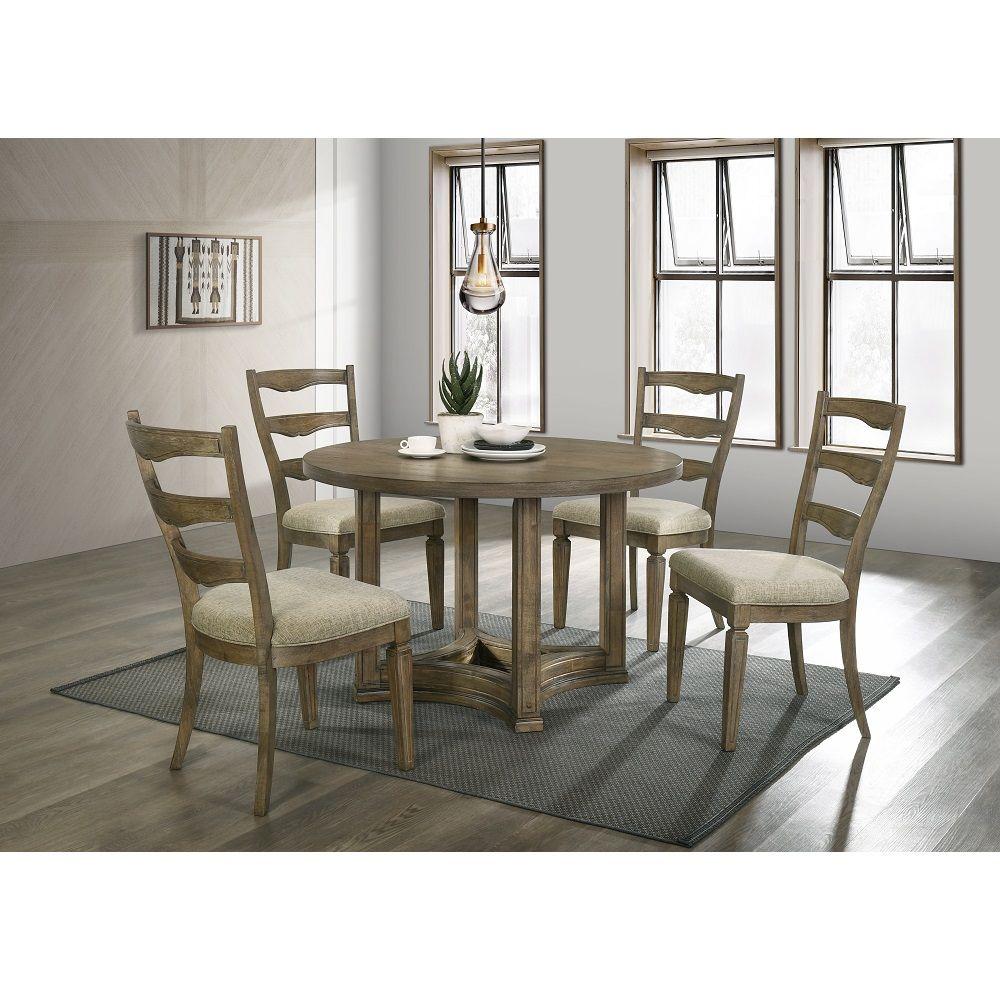 Traditional Dining Room Set Parfield Dining Room Set 5PCS DN01809-RT-5PCS DN01809-RT-5PCS in Oak Fabric