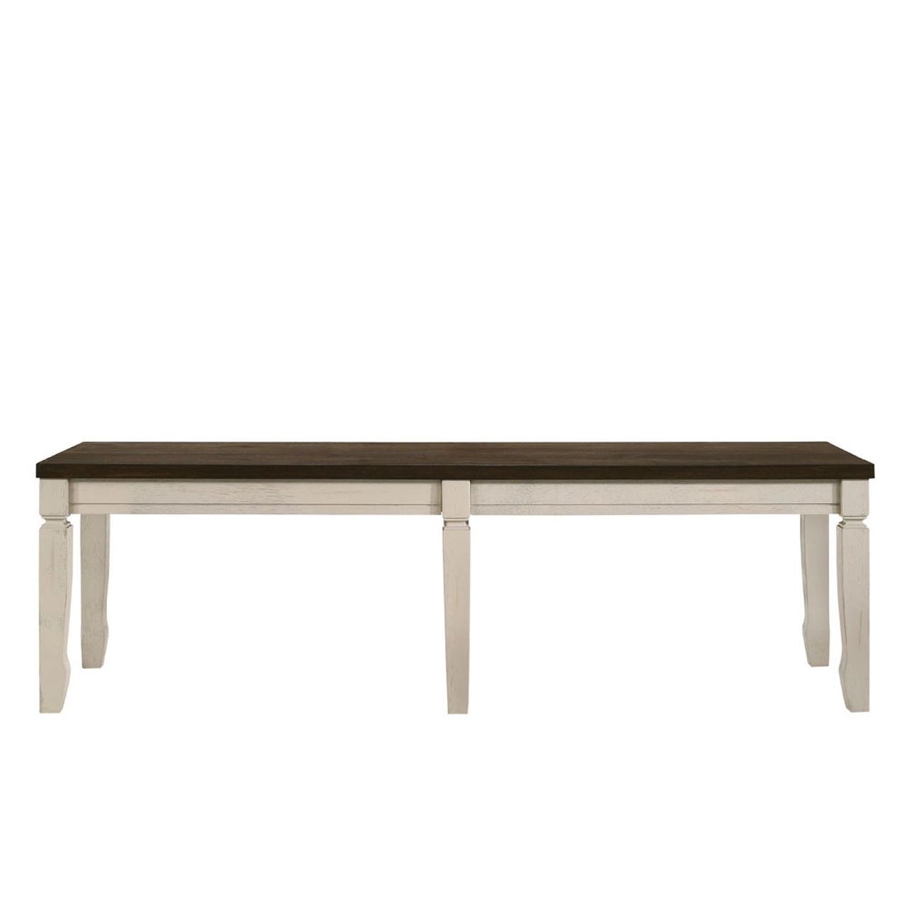 

    
Traditional Weathered Oak & Cream Bench by Acme Fedele 77193
