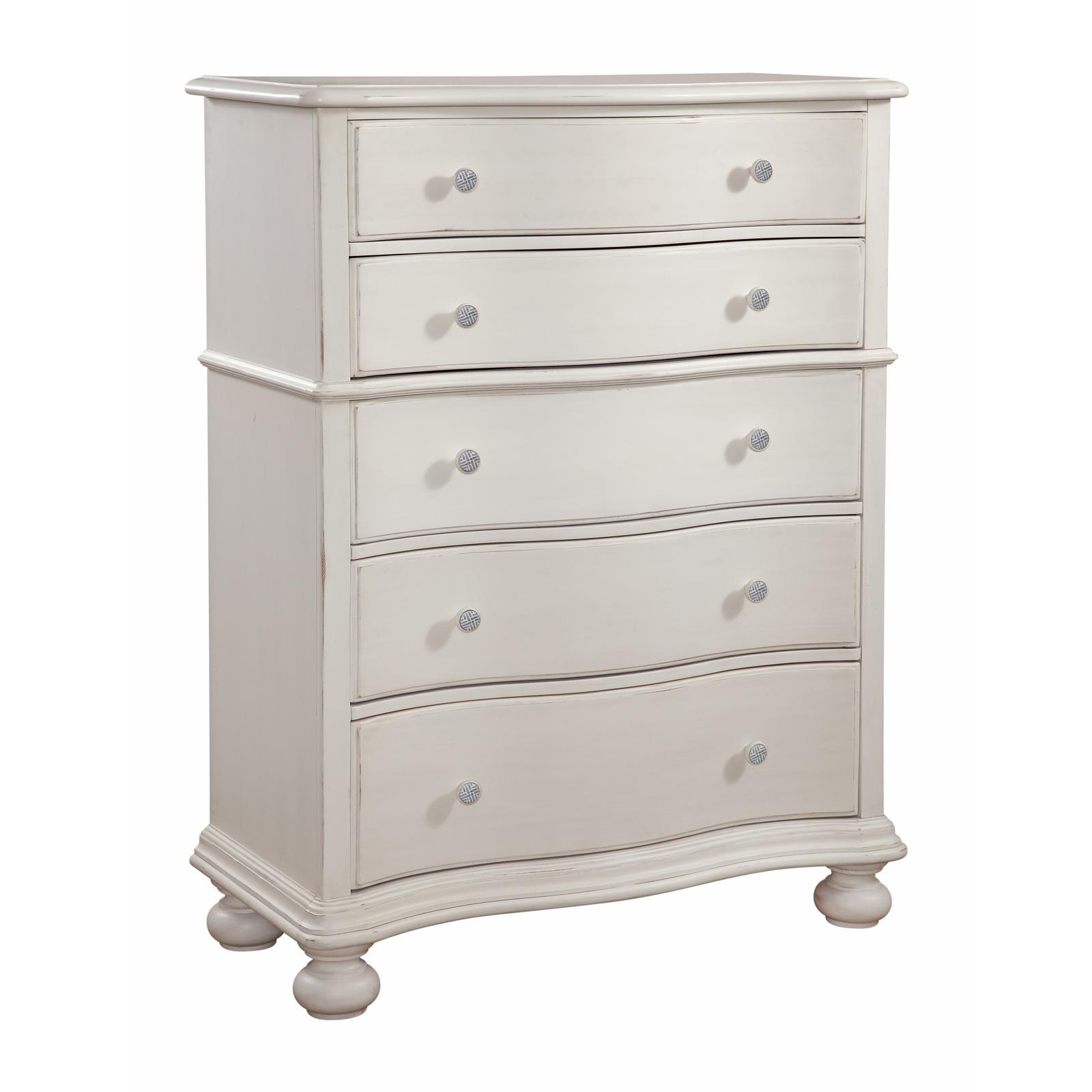 

    
Traditional White Five Drawer Chest Rodanthe 3910-150 American Woodcrafters
