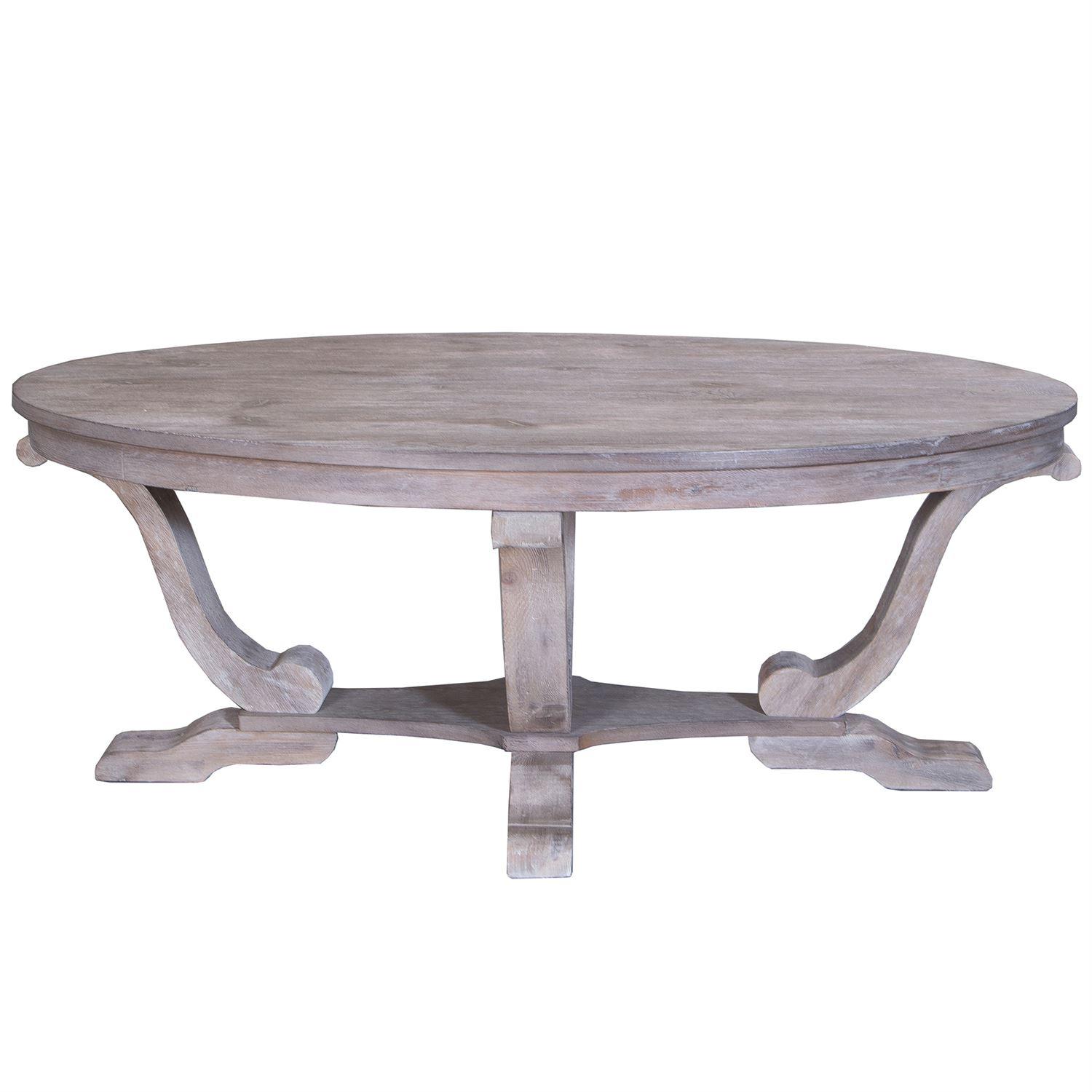 Traditional Coffee Table Greystone Mill  (154-OT) Coffee Table 154-OT1010 in White Brushed Technique For Rustic Feel