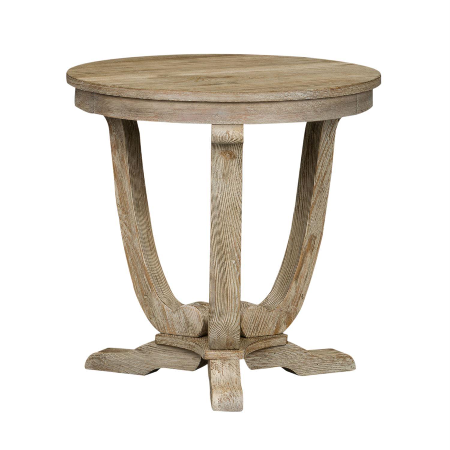 

    
White Wash Finish w/ Wire Brush End Table Greystone Mill (154-OT) Liberty Furniture
