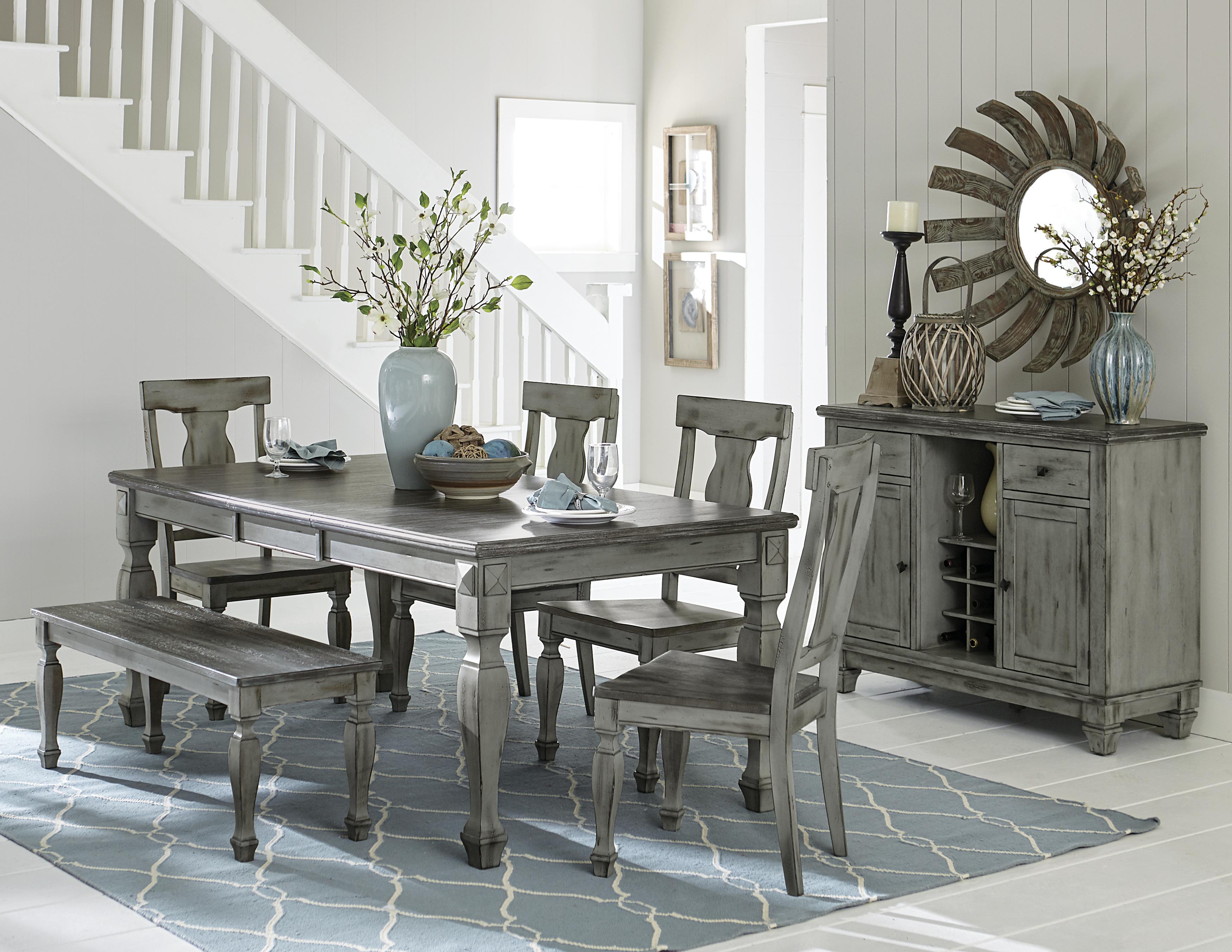 Traditional Dining Room Set 5520-78*6PC Fulbright 5520-78*6PC in Gray 