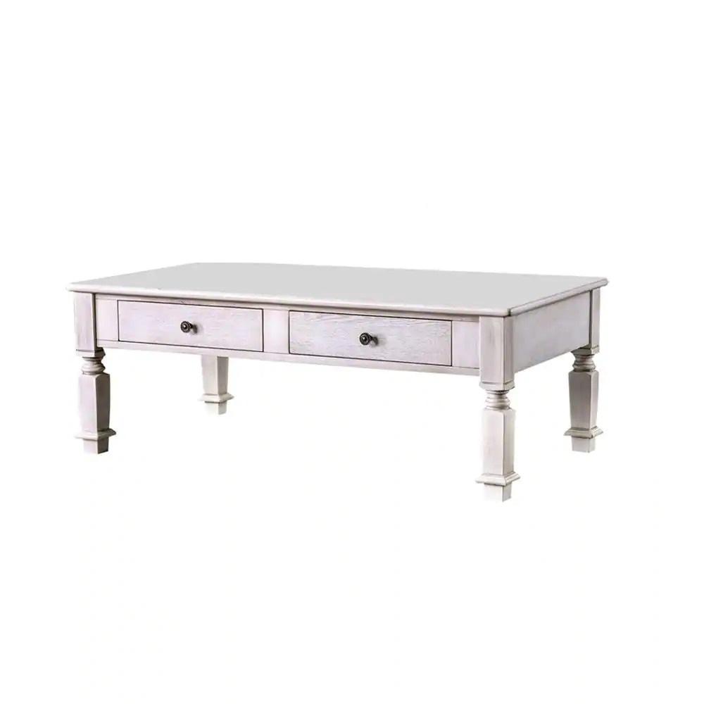

    
Transitional Antique White Solid Wood Coffee Table Furniture of America CM4089C Joliet
