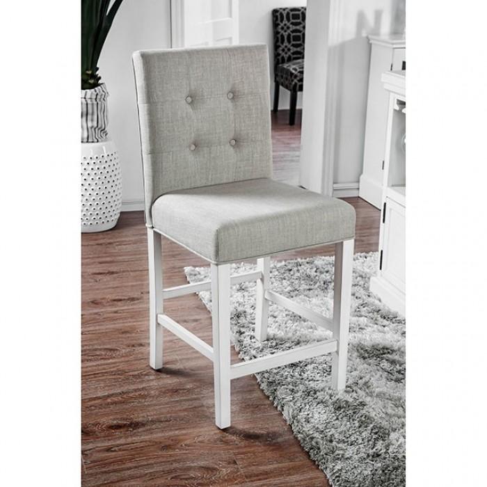 Transitional Counter Height Chair CM3390PC-2PK Sutton CM3390PC-2PK in Antique White Fabric